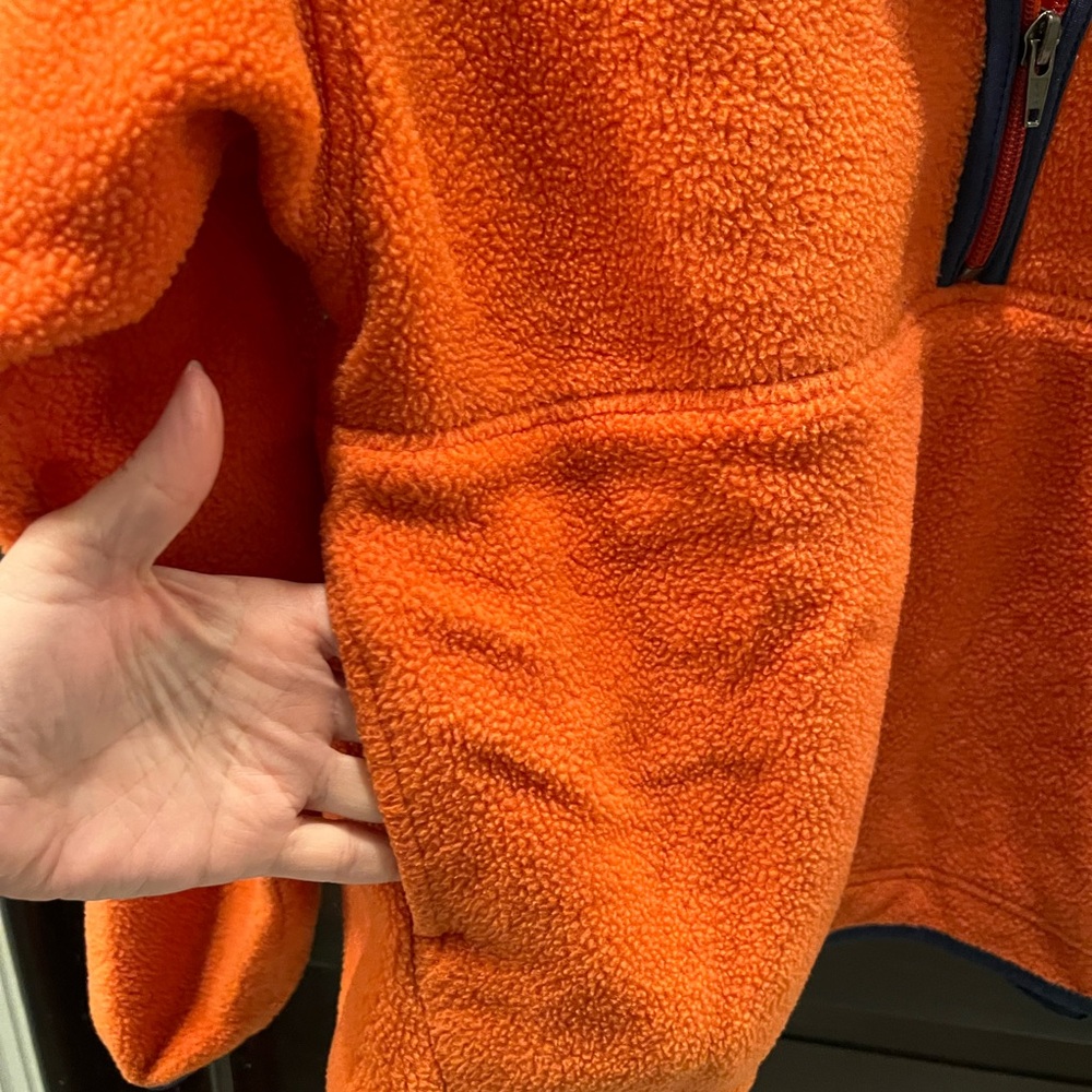 Patagonia Synchilla Kids Orange Fleece Pullover with Kangaroo Pocket - Picture 4 of 5